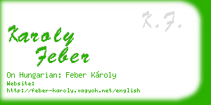 karoly feber business card